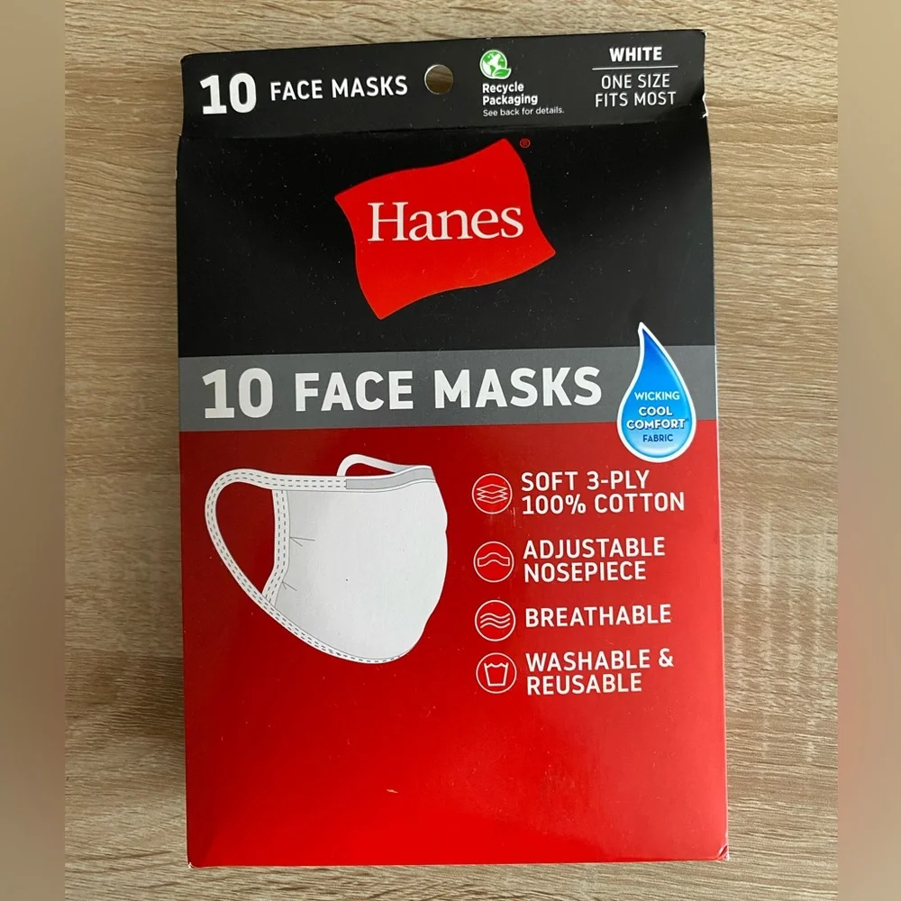 Hanes 100% cotton face masks